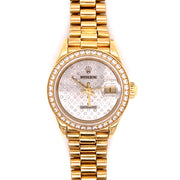 Pre-Owned Rolex Lady-Datejust President 18k Yellow Gold with Diamonds