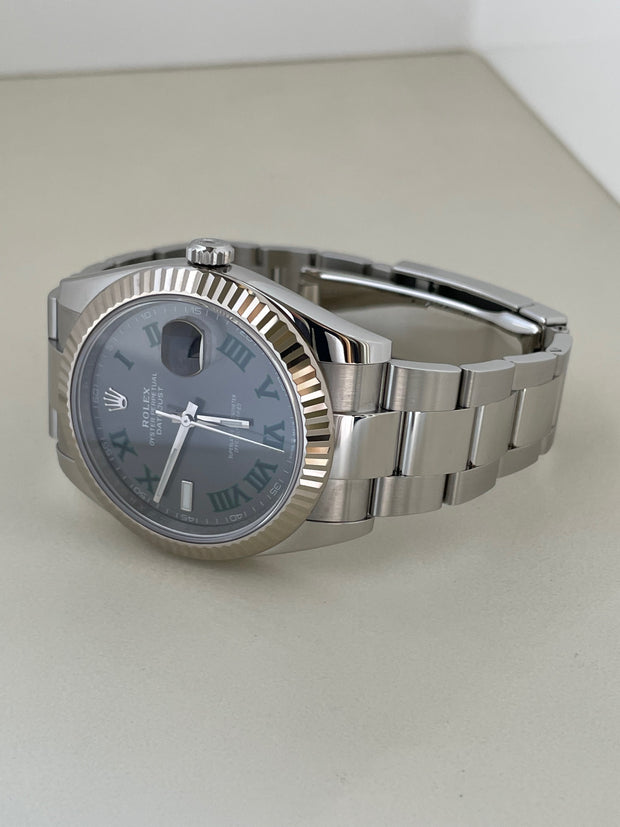 Rolex Datejust 41mm Stainless Steel Wimbledon with 18k White Gold Bezel