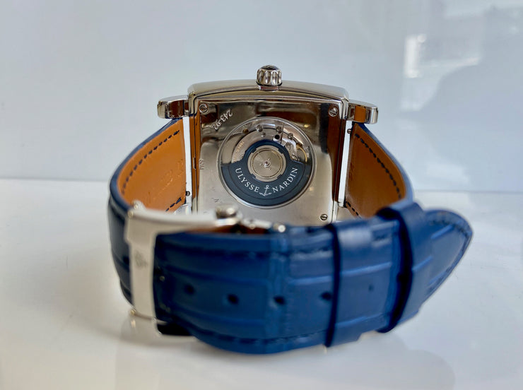 Pre-Owned Ulysse Nardin Quadrato Dual Time 243-92 Date Steel Automatic 42 MM Men's Watch