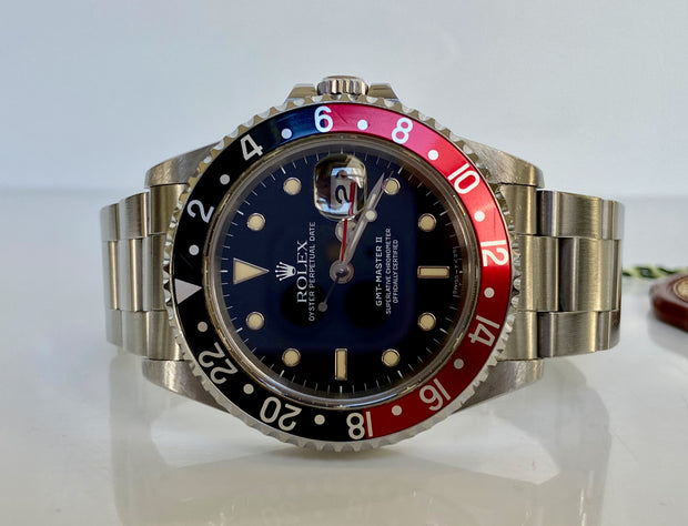Rolex GMT Master II 16710 Coke Black Red Stainless Steel 40mm Watch