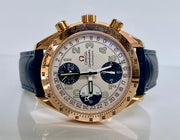 Pre-Owned Omega Speedmaster Rose Gold Automatic Watch with Blue Leather Strap & Rose Gold Clasp