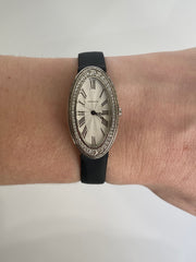 Pre-Owned Authentic Tiffany Collection Cocktail Two-Hand Watch with Two Rows of Diamonds