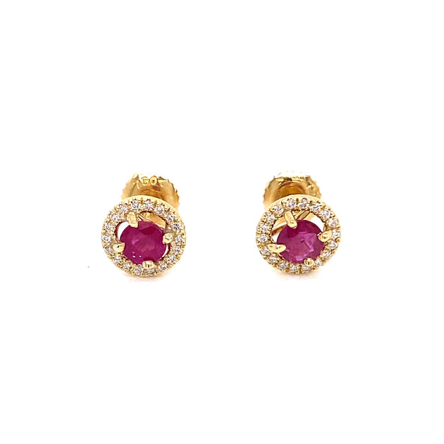  Oval Cut Ruby Princess Cut Natural Diamond 1 ctw Two Stone Stud  Earrings 14K White Gold: Clothing, Shoes & Jewelry