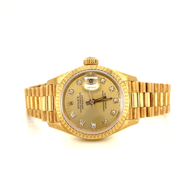 Pre-Owned Rolex 26 mm Yellow Gold Datejust with President Band and