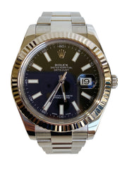 Pre-Owned Rolex Datejust Oyster Perpetual 41mm with Black Dial and Oyster Band