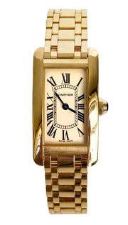 Pre-Owned Cartier Tank Americana 19 mm 18k Yellow Gold Watch