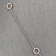 The Daniella 18KT white and rose gold open motif necklace