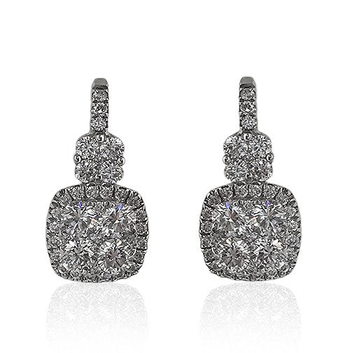 Diamond Cluster drop earrings