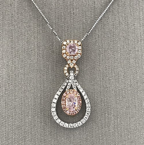 Pink Diamond Two tone pendant