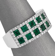 Emerald and diamond ring