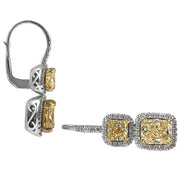 fancy yellow Diamond drop earrings