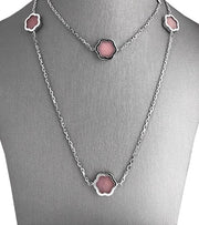 The Daniella Pink Opal Motif Long necklace