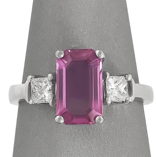 Pink Sapphire And Diamond Ring