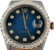Rolex Datejust 36mm Blue Face with Large Diamond Dial