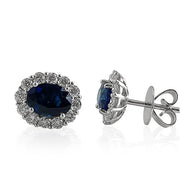 Sapphire and diamond halo stud earrings