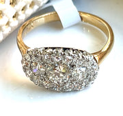 Natural App. 1.70 CTW Old European Cut Diamonds 14K 2-Tone Gold Antique Ring 6.75