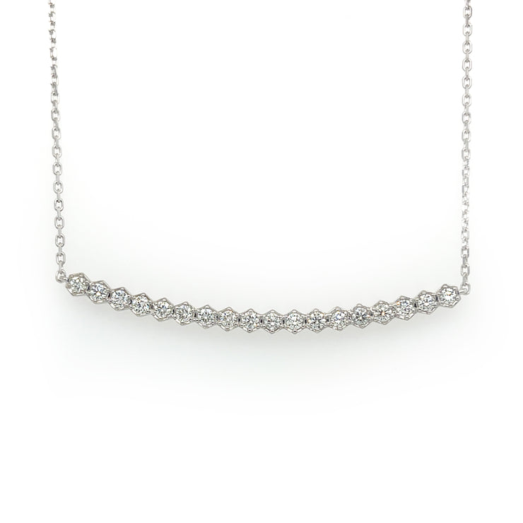 0.72 CTW Round Brilliant Cut Diamond Bar Necklace