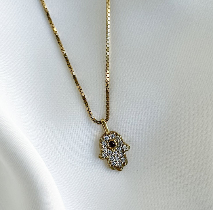 Diamond Hamsa Pendant