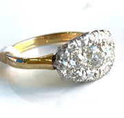 Natural App. 1.70 CTW Old European Cut Diamonds 14K 2-Tone Gold Antique Ring 6.75