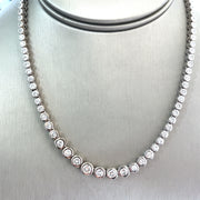 Natural 7.0ctw Round Brilliant Diamonds set in 14k White Gold Necklace 16 in