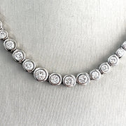 Natural 7.0ctw Round Brilliant Diamonds set in 14k White Gold Necklace 16 in