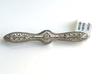 14KT White Gold Antique Natural diamond brooch length 2.6 inches