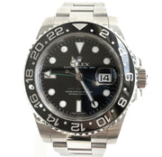 Pre-owned Rolex GMT Master2 Green Arrow Black Dial Watch FULL SET Bands 116710N original box&papers