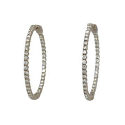 2.91 CTW Round Brilliant Diamond Hoop Earrings