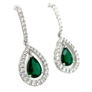 1.03 ctw Pear Shaped Emeralds with 0.46 ctw Diamonds set in 18k White Gold