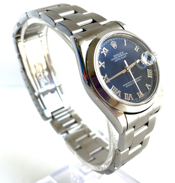 Pre-Owned Rolex Datejust 31mm Blue Roman Oyster Steel 78240 Watch