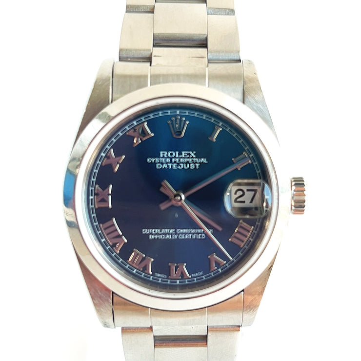 Pre-Owned Rolex Datejust 31mm Blue Roman Oyster Steel 78240 Watch