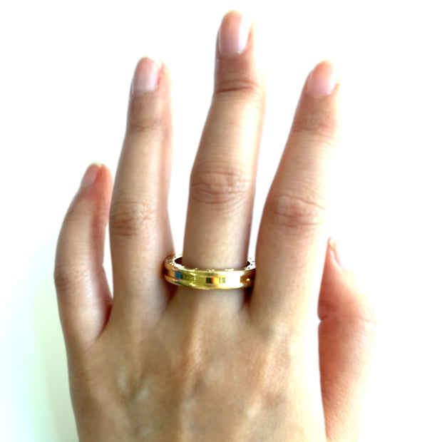 Pre-owned Bvlgari B.Zero1 18K Yellow Gold Band Ring Size 10.5 US