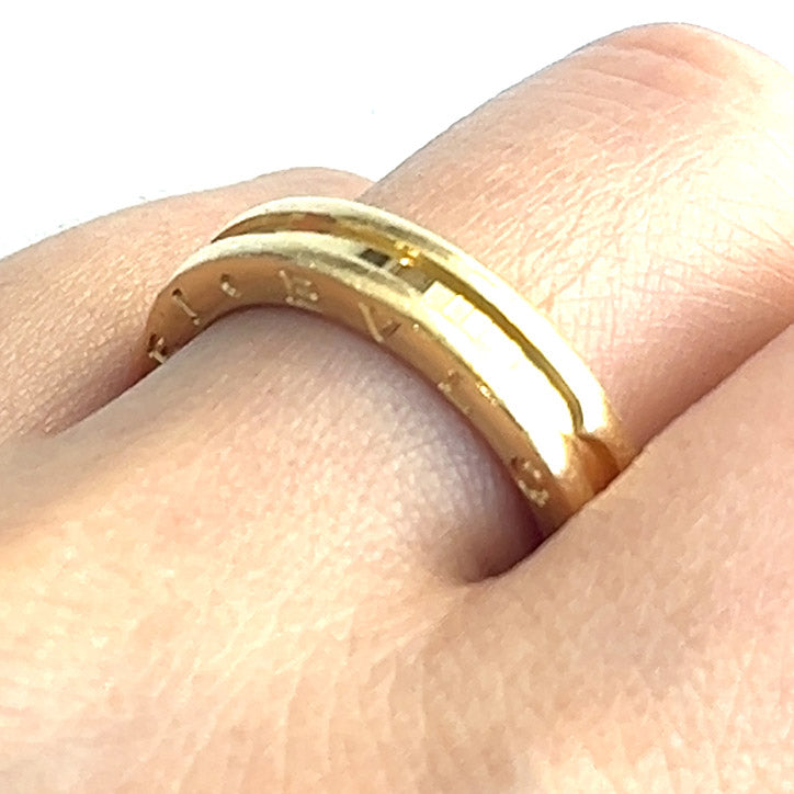 Pre-owned Bvlgari B.Zero1 18K Yellow Gold Band Ring Size 10.5 US