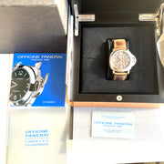 Pre-owned Panerai Luminor Brown dial Titanium Man Watch OP6535 with original Box & Papers
