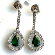 1.03 ctw Pear Shaped Emeralds with 0.46 ctw Diamonds set in 18k White Gold