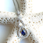 Blue Sapphire and Diamond Pendant