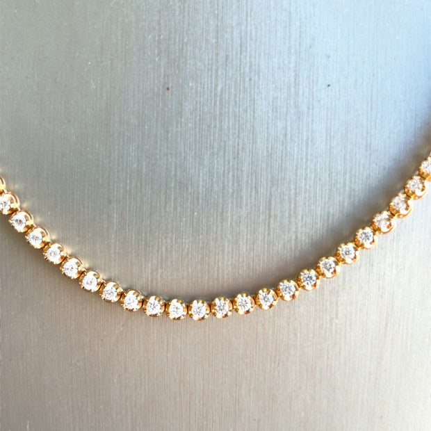 Natural Round Brilliant 9.50ctw diamonds 18k Rose Gold Necklace length 33 inches