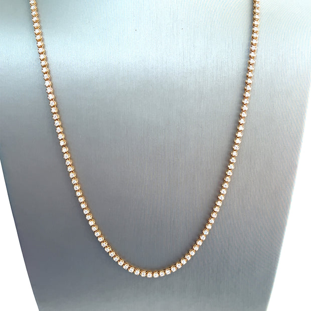 Natural Round Brilliant 9.50ctw diamonds 18k Rose Gold Necklace length 33 inches