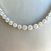 Natural 17.15 ctw RB Diamonds set in 18k White Gold Tennis necklace 17 inches