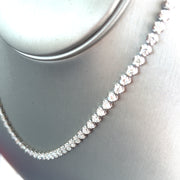 Natural 13.01ctw Round Brilliant Diamonds set in 18k White Gold Necklace 16.5 inches