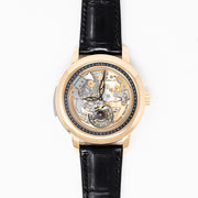 Pre-owned Patek Phillippe SKELETON Dial 5303R-001 BLACK CROCODILE with original box & papers new without use