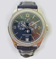 Pre-owned Patek Philippe Complications 5147G-001 Diamond Bezel Annual Calendar watch with original box & papers