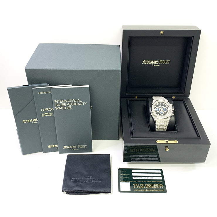 Pre owned Audemars Piguet ROYAL OAK SELFWINDING CHRONOGRAPH black dial Jahan Diamond Imports