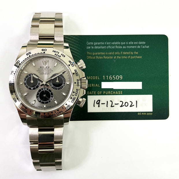 Pre-owned Rolex Daytona watch 116509 Steel / gray dial 40mm with original box and papers