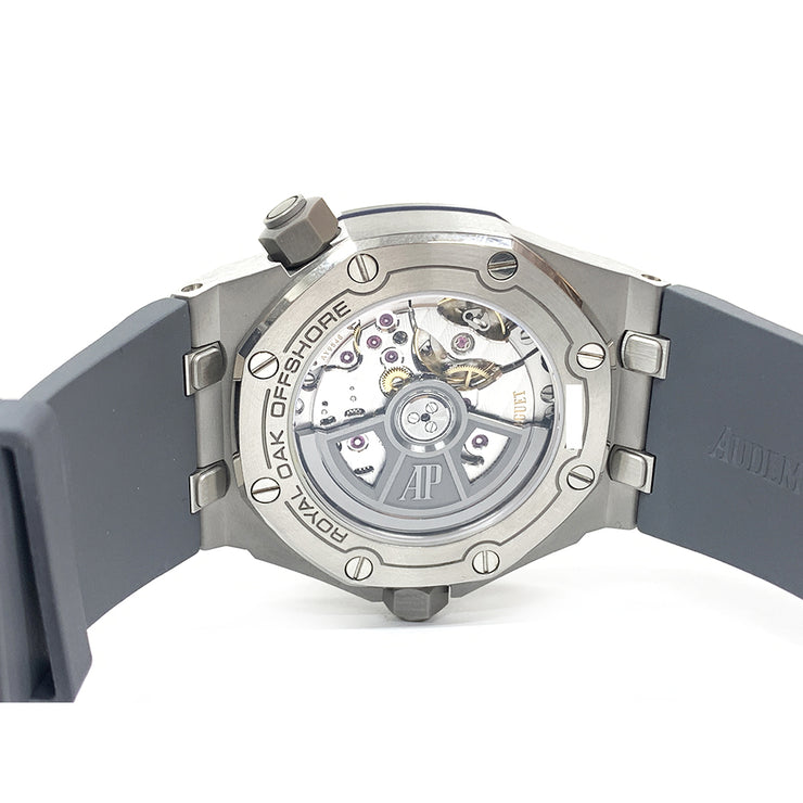 Pre-owned ROYAL OAK OFFSHORE DIVER SLATE GREY DIAL 15720ST.OO.A009CA.01 with original box & cards like new