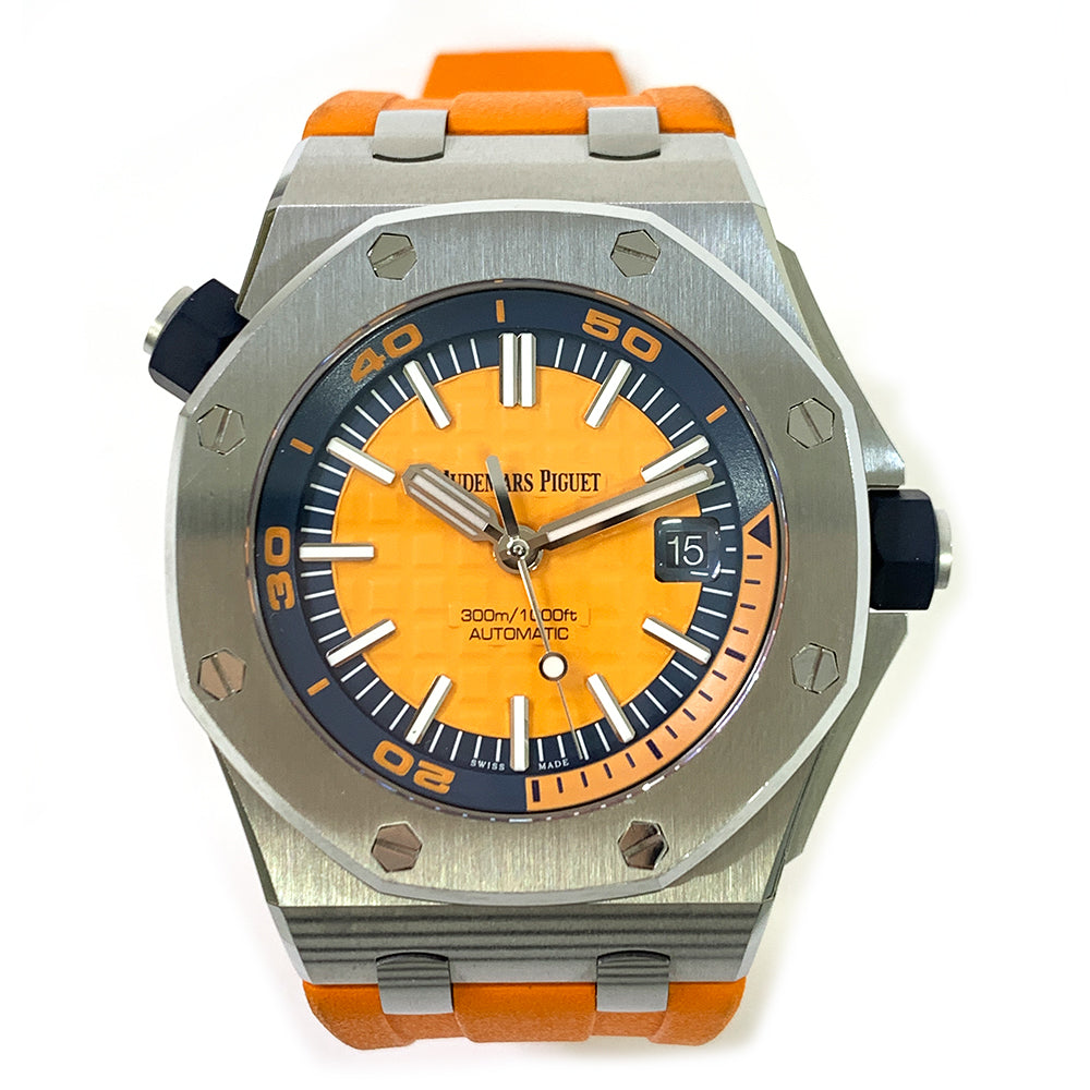 Pre-owned Audemars Piguet Royal Oak Offshore Diver Orange dial