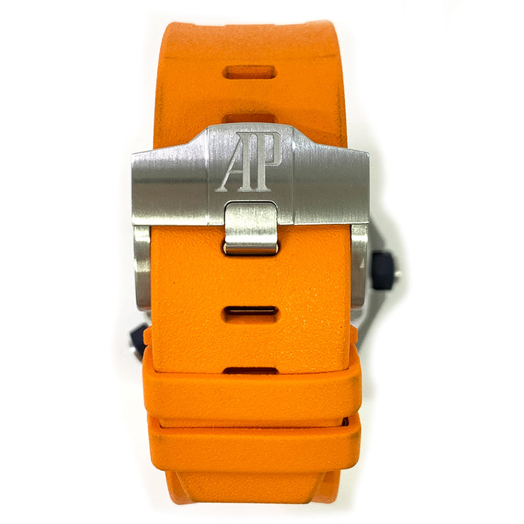 Pre-owned Audemars Piguet Royal Oak Offshore Diver Orange dial 15710ST.OO.A070CA.01 with Original box and papers