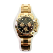 Pre-owned Rolex Daytona Cosmograph 40mm BLACK dial 18K Rose Gold Watch 116505 original BOX and Papers