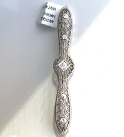 14KT White Gold Antique Natural diamond brooch length 2.6 inches