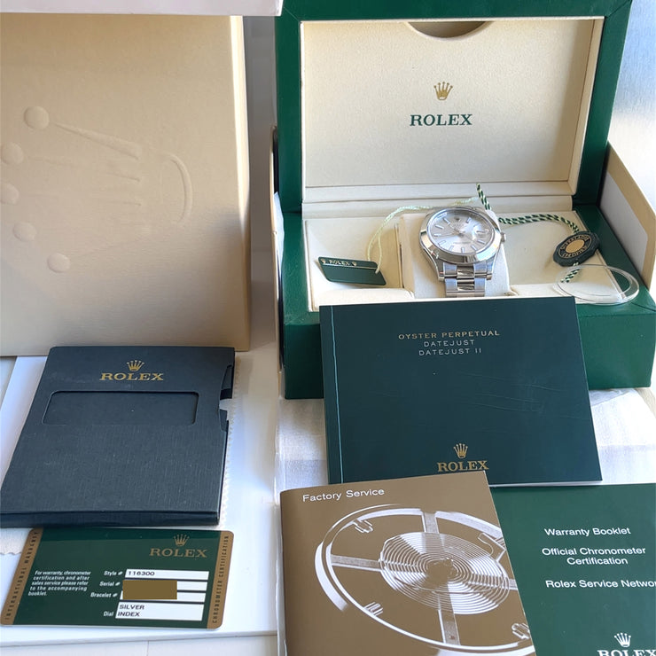 Pre-owned Rolex watch 116300 Oyster Perpetual Datejust 2 Silver index dail with original Box and Paper